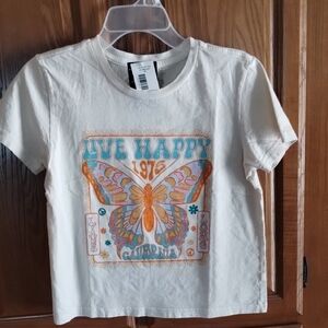 Live Happy Kids Graphic T-Shirt - Cream